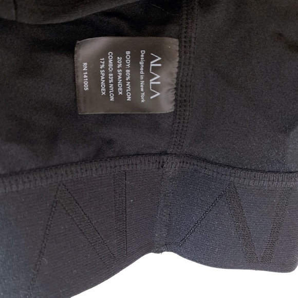 ALALA Sports Top Medium Black Racer Back Tank Ruched Side Ties - Picture 7 of 7